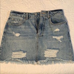 Frayed denim skirt. Forever 21 size small